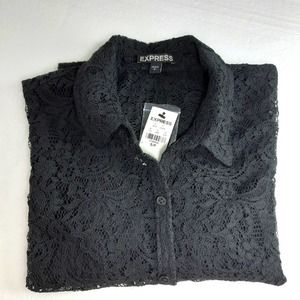 Express Lace Black Blouse S NEW